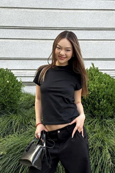 Hola Lady Black Basic T-Shirt Hl151