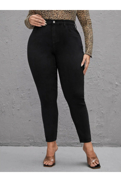 Bella denim Pink Black High Waist Battal Stretch Fabric Plus Size Super Skinny Jean Denim Pants