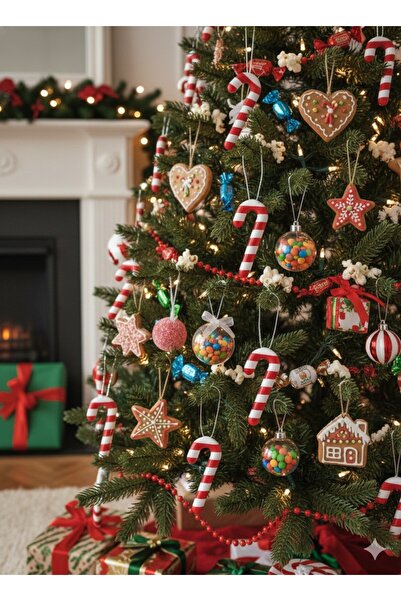 cevizdizayn YILBAŞI SÜSÜ – Yılbaşı süsleri - 10 ADET BASTON ŞEKER - BASTON ŞE...