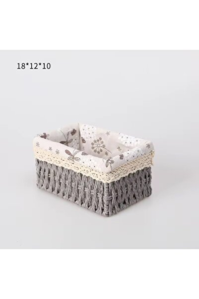 ceneric Fabric-Lined Straw Basket Set