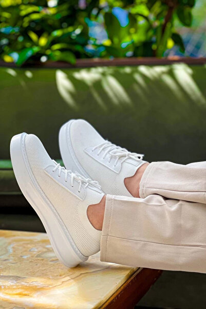 ZENGEZUR MALL Drnds Kb-116 Kuback White Lace-Up Knitwear Casual Men's Shoes (222952) (Size: 40)
