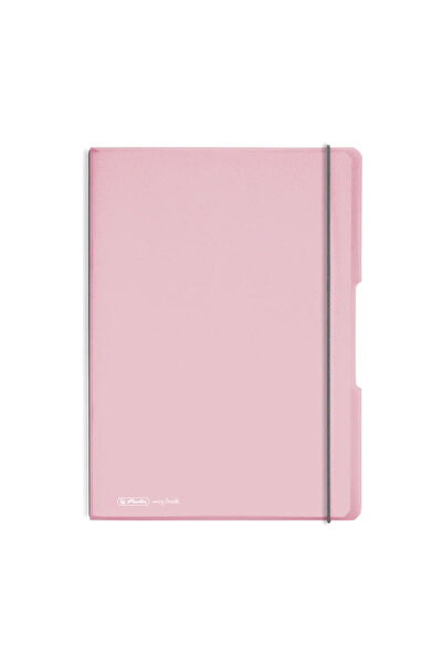 Herlitz Caiet MY.BOOK FLEX A4 2X40F 80GR DICTANDO+PĂTRATE, ROZ DESCHIS TRANSPARENT CU LOGO ALB