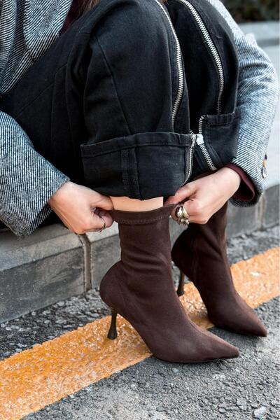 I Love Shoes Osenia Women's Heeled Stretch Boots Light Brown Suede