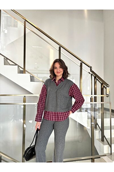 Sude Kızanlıklı Shirt Detailed Knitwear Trouser Set