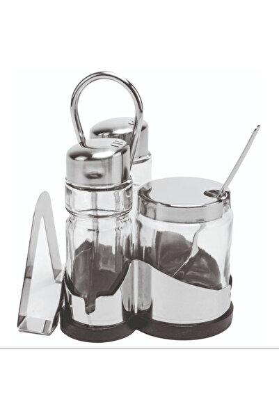 OEM Set of 2x salt shakers, 1x container with spoon