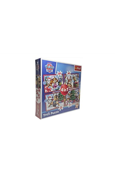 Trefl Paw Patrol Christmas Puzzle, 207 pieces, 4 in 1, 28x28 cm packaging, Unisex, educational game