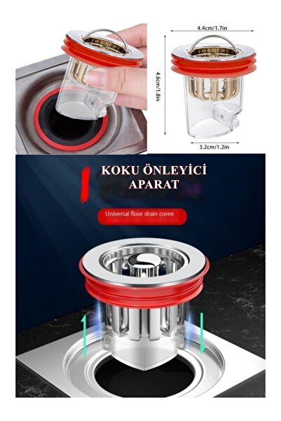 LOVYCO Tuvalet Banyo Duş Giderleri İçin Süzgeç Çek Valfi Koku Önleyici, Böcek...