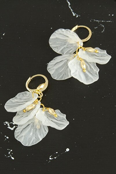 ZERO LAND Drnds Leaf New (223606) Season Earring-White