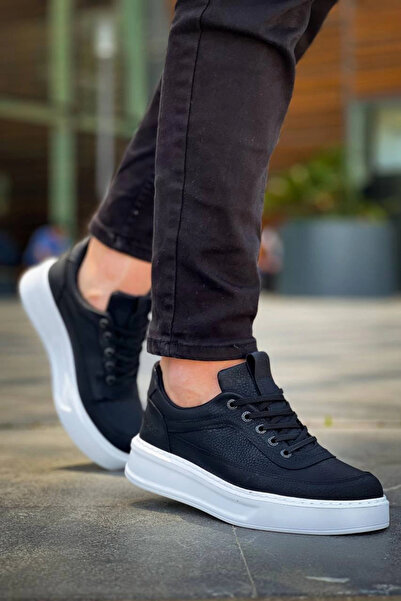 ZENGEZUR MALL Drnds Kb-006 Kuback Black Leather High Sole Lace-Up Casual Men's Shoes (222304) (Size: 41)