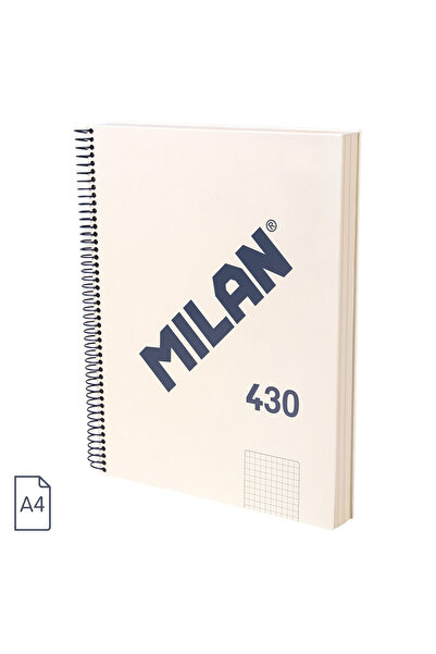 Milan A4 mathematics notebook 120 spiral pages hardcover beige (collection 430)