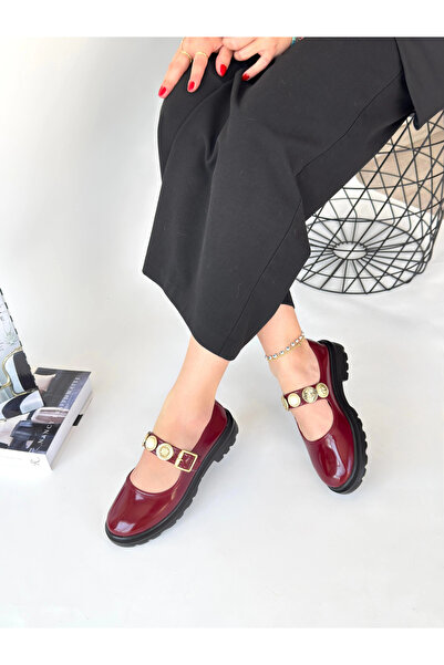 ZENGEZUR MALL Drnds Okira Burgundy Patent Leather Oxford Shoes (220244) (Size: 37)