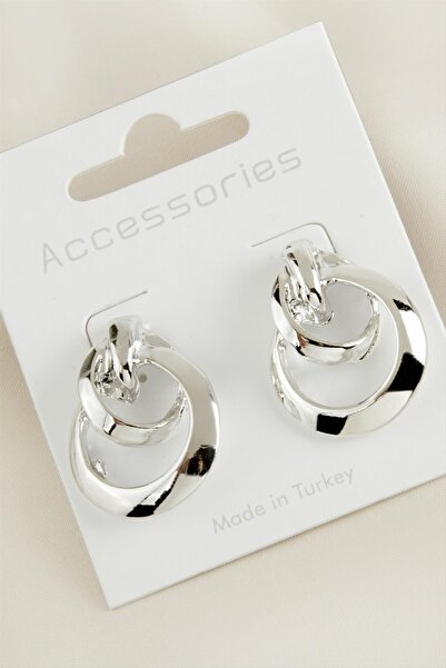 ZERO LAND Drnds Ring Braided New Season Metal (223606) Earring-Silver Color