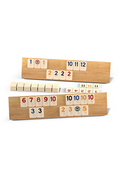 Deico Games Classic Rummy Game with Wooden Board and Metal Box