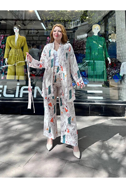 ZENGEZUR MALL Drnds Jacketed Printed Set White (222039) (Size: S)