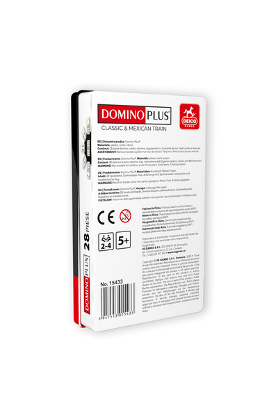 Deico Games Domino Plus Joc Metal Box Classic și Trenul Mexican