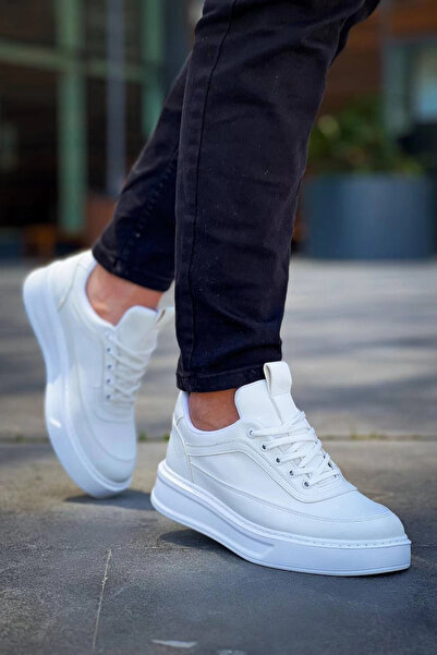 ZENGEZUR MALL Drnds Kb-006 Kuback White Leather High Sole Lace-Up Casual Men's Shoes (222300) (Size: 41)