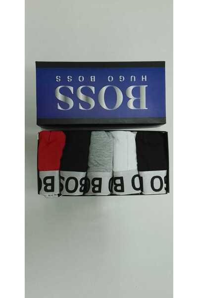 BOSS Men's boxer set-elastic band logo-5 pcs-multicolor