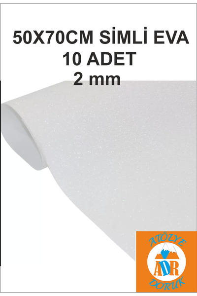 Atölye Doruk BEYAZ Simli Eva 50x70cm Eva - El işi, hobi malzemesi, kreş, okul...