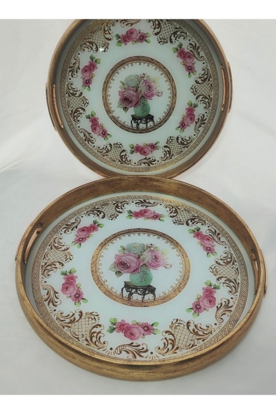 AROW Çırağan Home Roma Ahşap 2’li Büyük Ve Küçük Boy Tepsi Seti