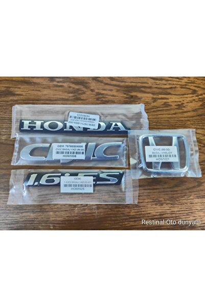 restinal Honda Bagaj Amblem Yazısı Civic Uyumlu 3M Bantlı Arka Logo 1.6 ies civic 1998-1999-2000
