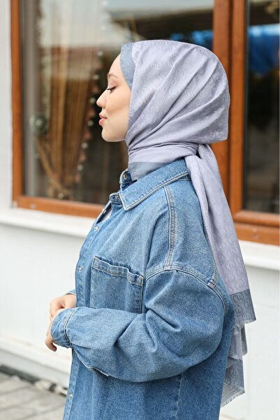 Hint İpek Premium Lux Original Monogram Shawl (Silk Voile, High Quality, Lightweight, Casual, Stylish, Testure Clothing)