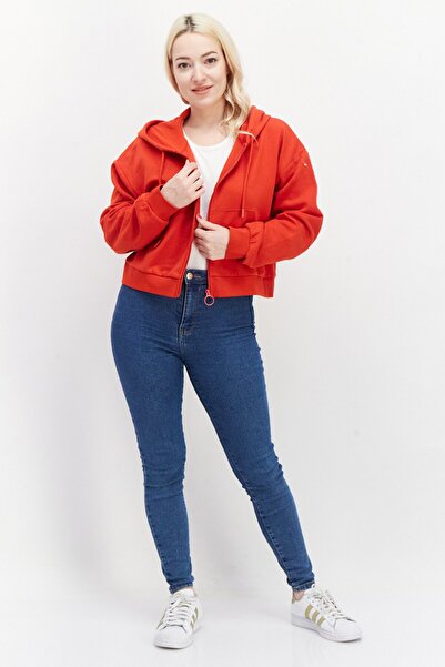 Don't Call Me Jennyfer Women Full Zip Front Pocket Fleece Hoodies, Red