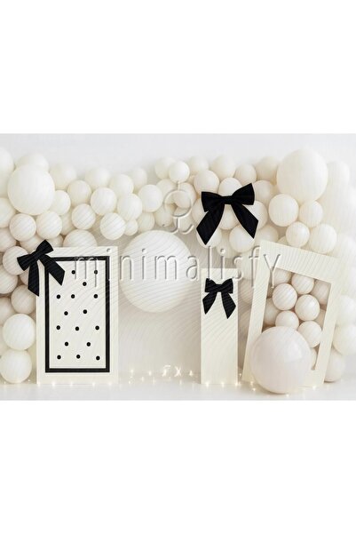 Minimalisfy Büyüleyici Balon Dekorlu Şık Parti Arka Planı 200x150cm Stüdyo Fonu