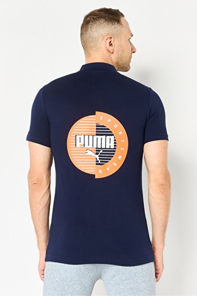 Puma Men Slim Fit Short Sleeve Outdoor Polo Shirt, Navy