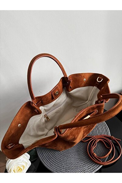 gül sezgin butik Women's Taba Suede Shoulder Bag