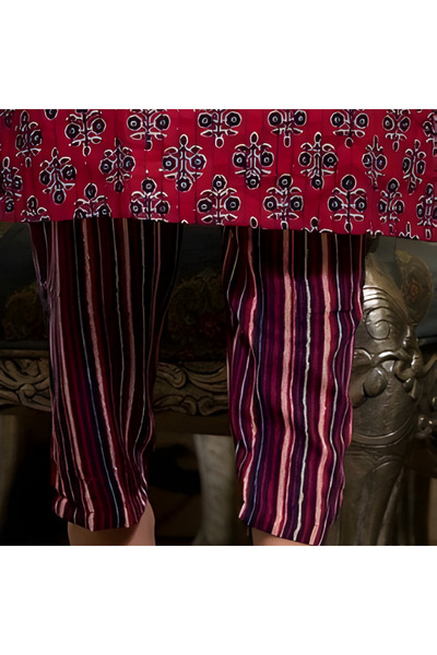 MYSMAR Maroon Viscose Cotton Salwar Kameez Set - ALV1253 | Maroon