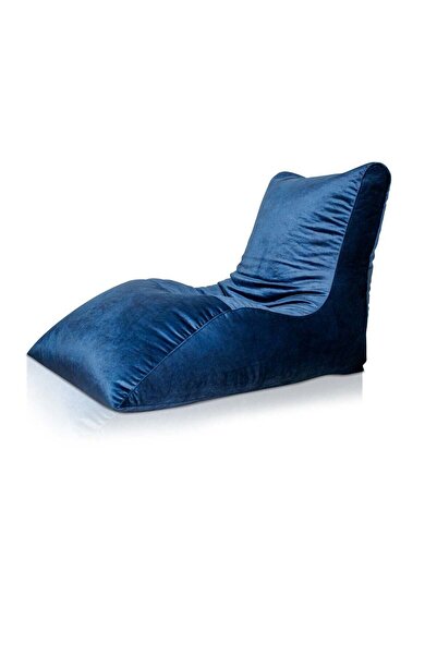 Anderson Ultra Soft Shezlong Luxury Velvet Beanbag Chair - Dark Blue