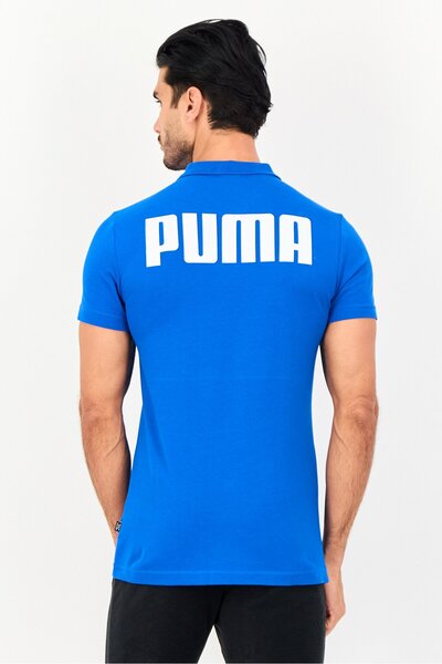 Puma Men Slim Fit Short Sleeve Outdoor Polo Shirt, Blue