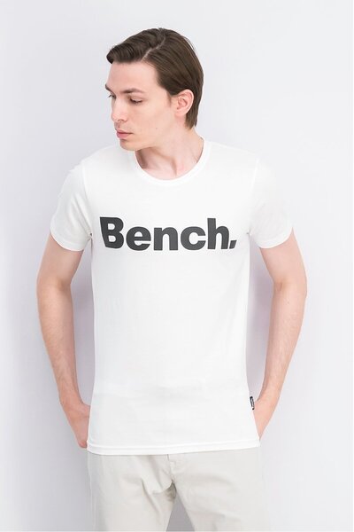 BENCH Men Brand Graphic Print T-shirt, White