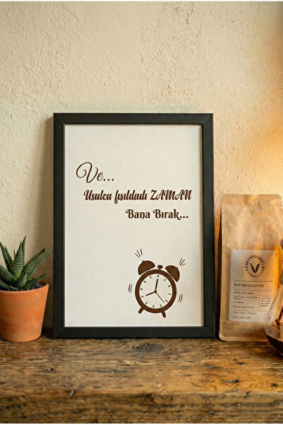 Dekorobi Dekoratif Duvar Tablosu - Zaman Temalı Minimalist Tasarım - Siyah Çe...