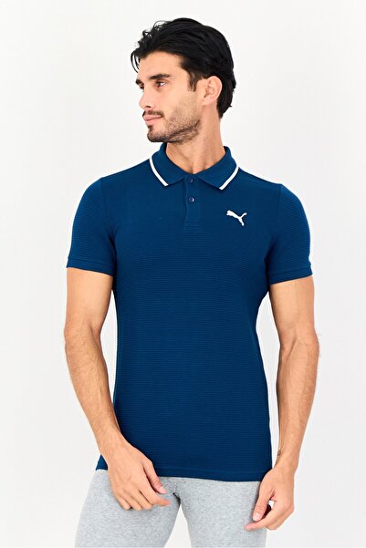 Puma Men Sportswear Fit Short Sleeve Outdoor Polo Shirt, Dark Blue