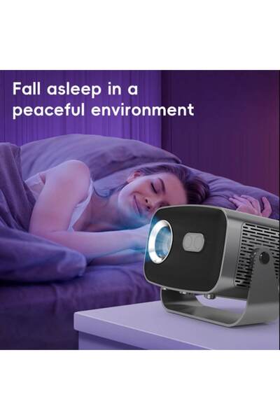 zyteq V100 Portable Smart Projector, 300 ANSI Lumen, Android 12, 1080P, Wi‑Fi 6, Bluetooth, Black