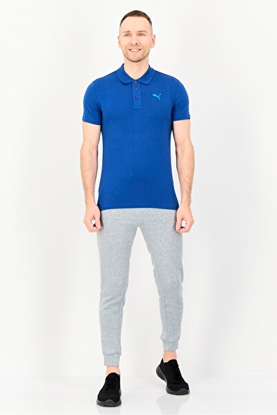 Puma Men Slim Fit Short Sleeve Embroidered Logo Outdoor Polo Shirt, Blue