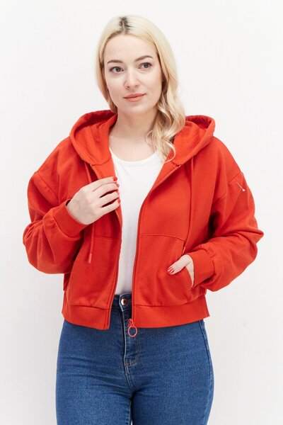 Don't Call Me Jennyfer Women Full Zip Front Pocket Fleece Hoodies, Red