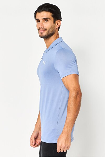 Puma Men Sportswear Fit Short Sleeve Outdoor Polo Shirt, Ash Blue