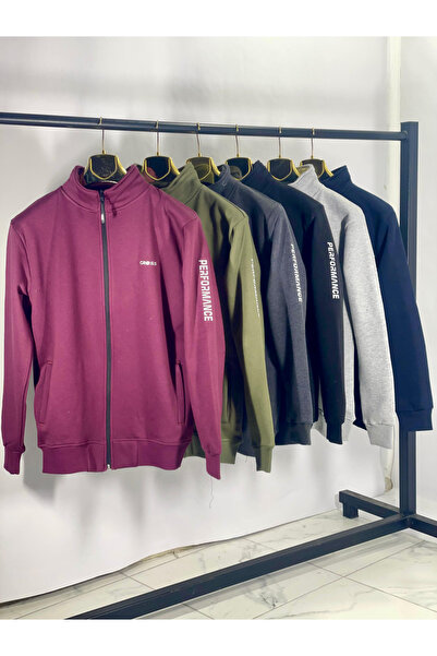 ANATOLIATEKSTILE Men's Tracksuit, Dark Gray – Zip-Up Top + Pants Set, Thick Cotton, Modern Fit