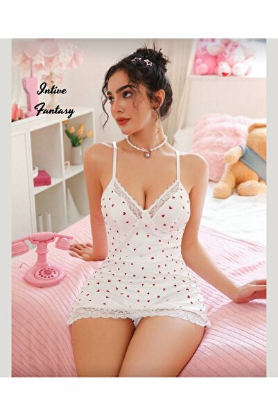 İntive Lingerie Intive Fantasy Mini Heart cu model cu bretele subțiri Fusta d...