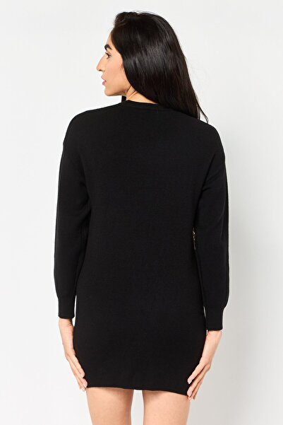 Don't Call Me Jennyfer Women Solid Sweater Dress, Black