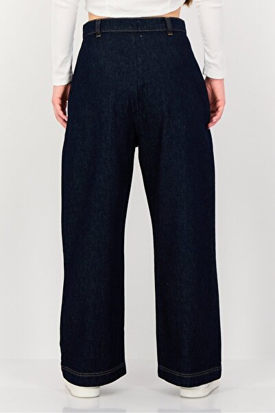 Temperley London Women Regular Fit Solid Non Stretchable Jeans, Navy Blue