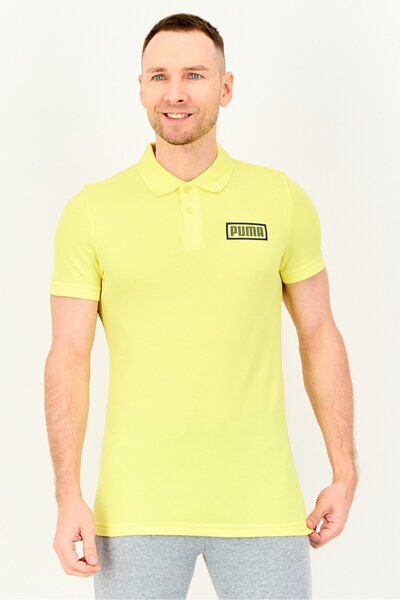 Puma Men Sportswear Fit Short Sleeve Outdoor Polo Shirt, Bright Yellow