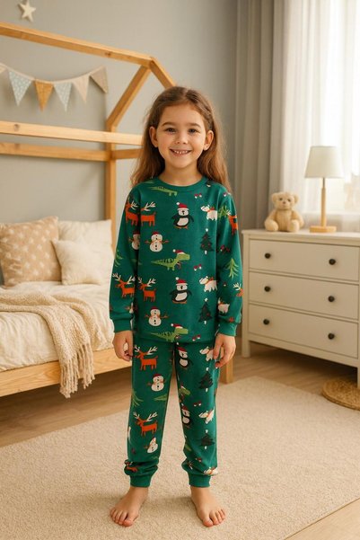 İsobel Kids New Year's Themed - 100% Cotton - 2 Thread Count Soft Texture - Vibrant Colors, Girls/Boys Children's Pajama Set