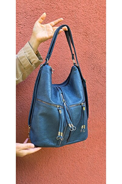 çantamgelsin Women's Adjustable Cross Strap 4 Compartment Black Satin Shoulde...