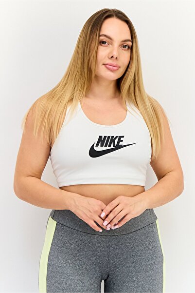 Nike Women Brand Logo Non-Padded Sports Bra, White