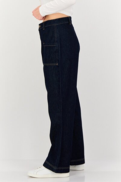 Temperley London Women Regular Fit Solid Non Stretchable Jeans, Navy Blue