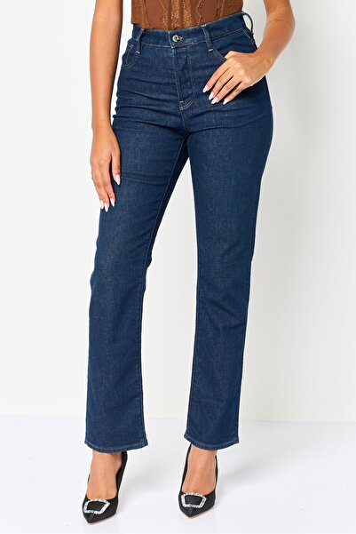 G-STAR RAW Women Straight Fit Washed Stretchable Denim, Navy