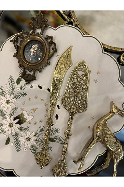 Jurjum 2li Pirinç Servis Seti Pasta Kek Servis Kaşığı Sunum